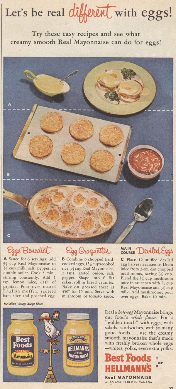 Vintage Hellmann's recipes from magazine ad