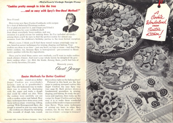 Aunt Jenny's Old-Fashioned Christmas Cookies Recipe Book  page 1
